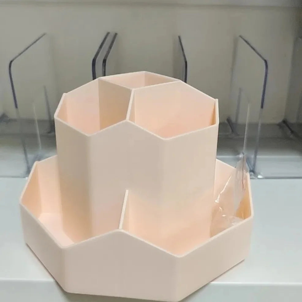 360° Rotating Desk Organizer – Multi-Compartment Pen Holder