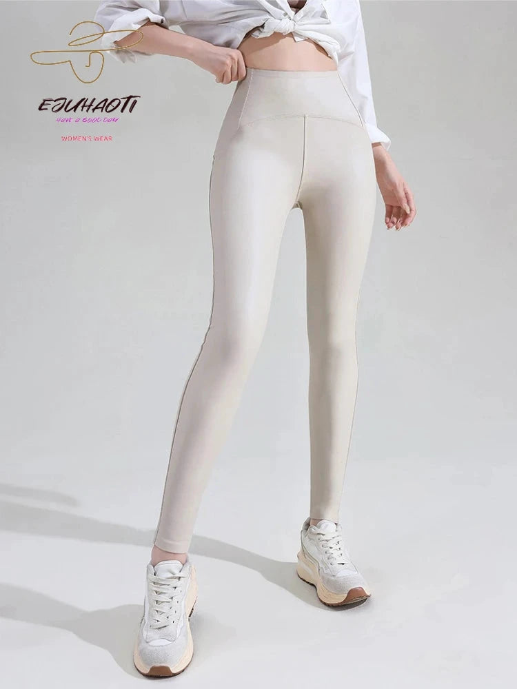 Leggings Cuir PU Noir Taille Haute Serpent - LSDLBoutique