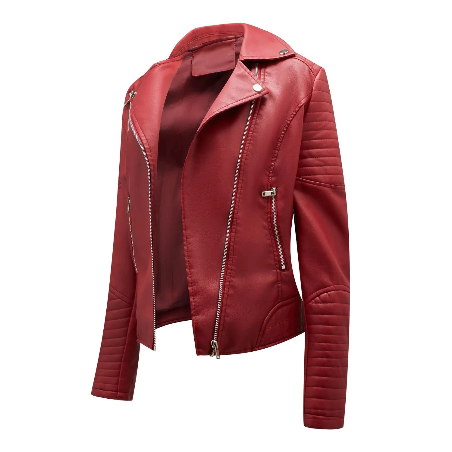 Veste Courte en Cuir Femme – Style Moto