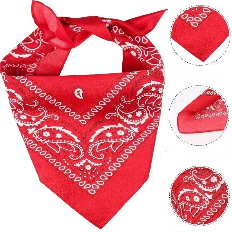 Bandana écharpe rouge pour chien et chat, motif paisley, légère et respirante