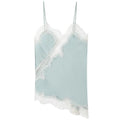 Camisole asymétrique en satin et dentelle – Bretelles fines - LSDLBoutique