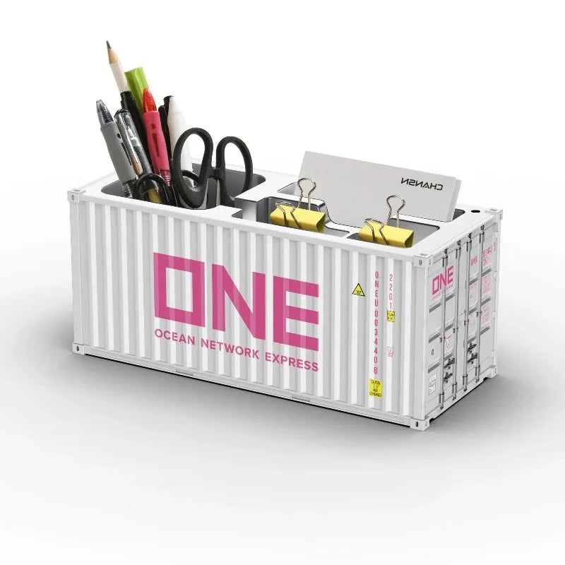 Porte-stylos design conteneur maritime – Rangement de bureau industriel – vue 9 | Les Secrets de Léa