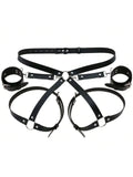 Kit BDSM cuir synthétique – Harnais et menottes ajustables - LSDLBoutique