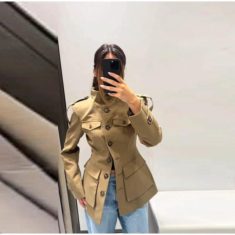 Women's pilot jacket – Structured zip and lapel