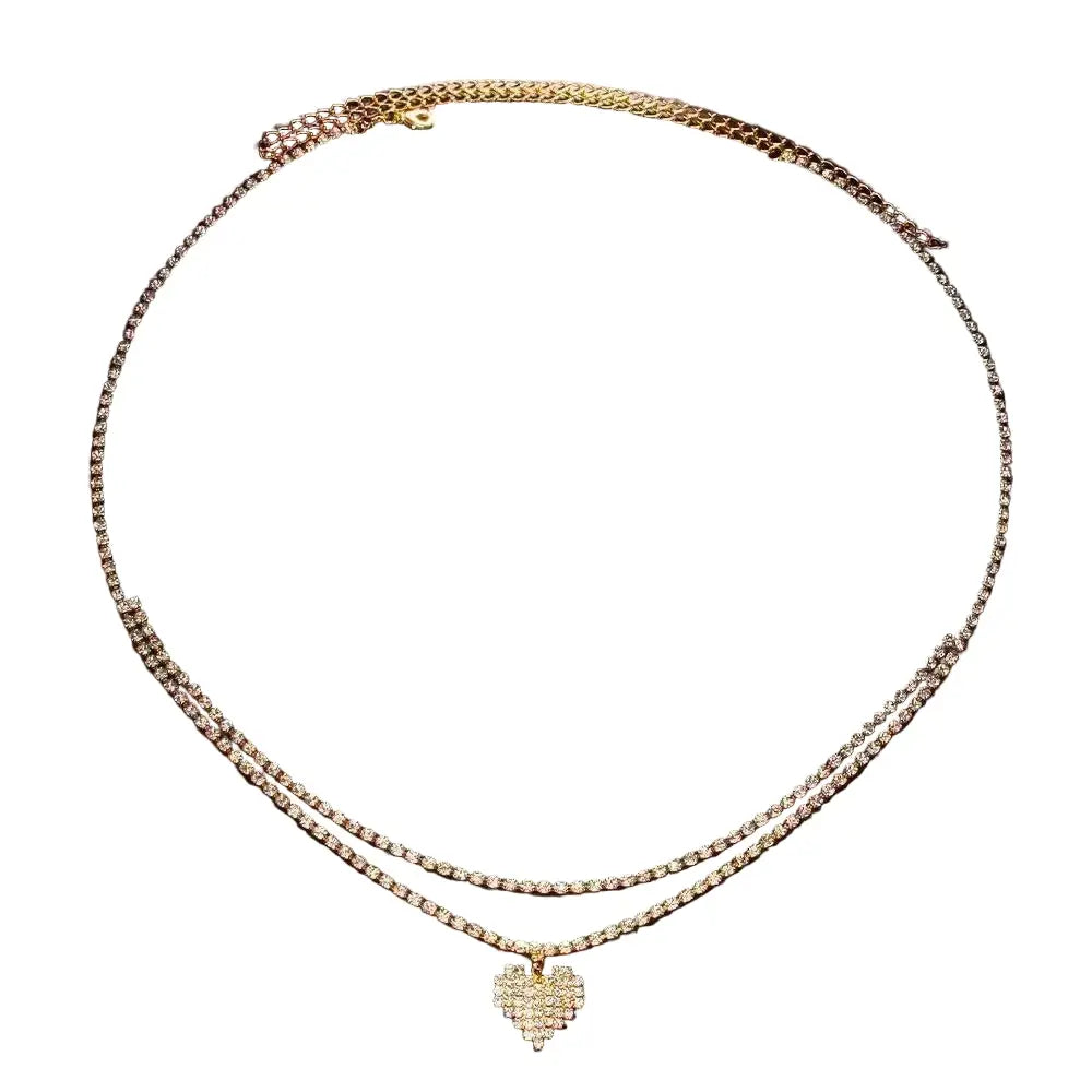 Chaîne de taille double rangée avec cristaux goutte d'eau - LSDLBoutique