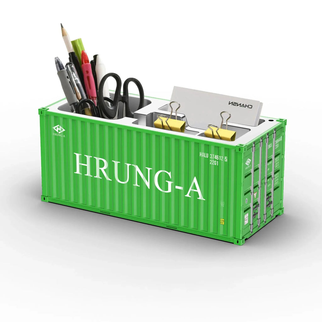 Porte-stylos design conteneur maritime – Rangement de bureau industriel – A25 | Les Secrets de Léa