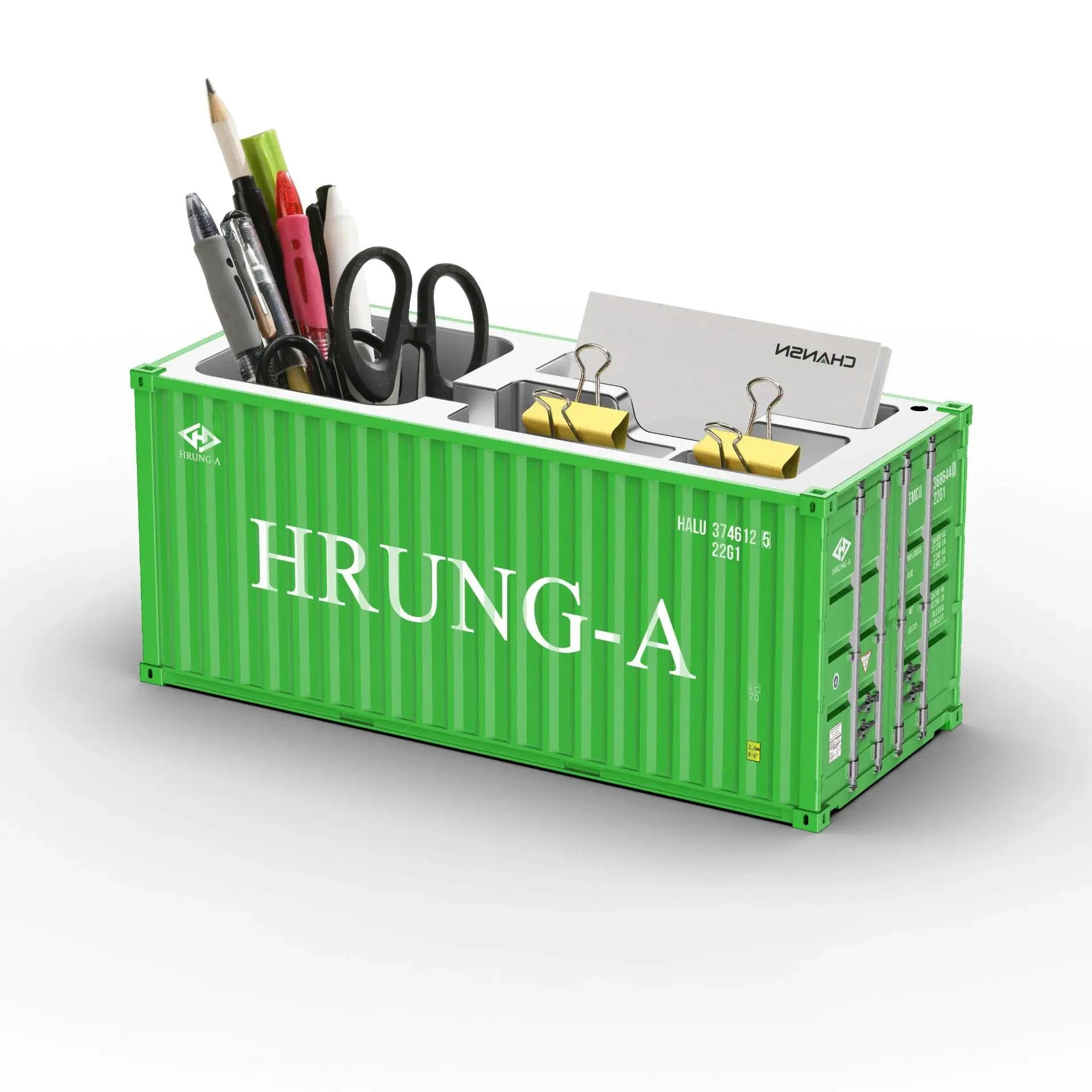 Porte-stylos design conteneur maritime – Rangement de bureau industriel – A25 | Les Secrets de Léa