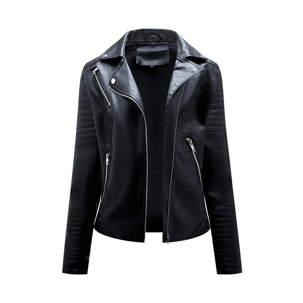 Veste Courte en Cuir Femme – Style Moto
