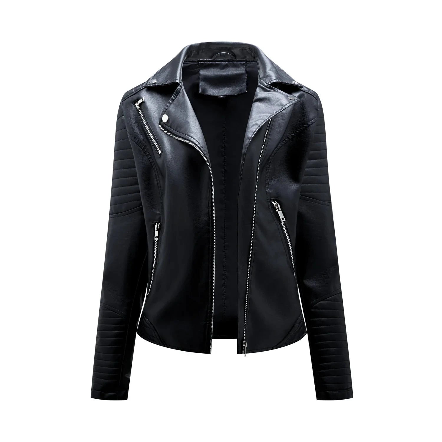 Veste Courte en Cuir Femme – Style Moto