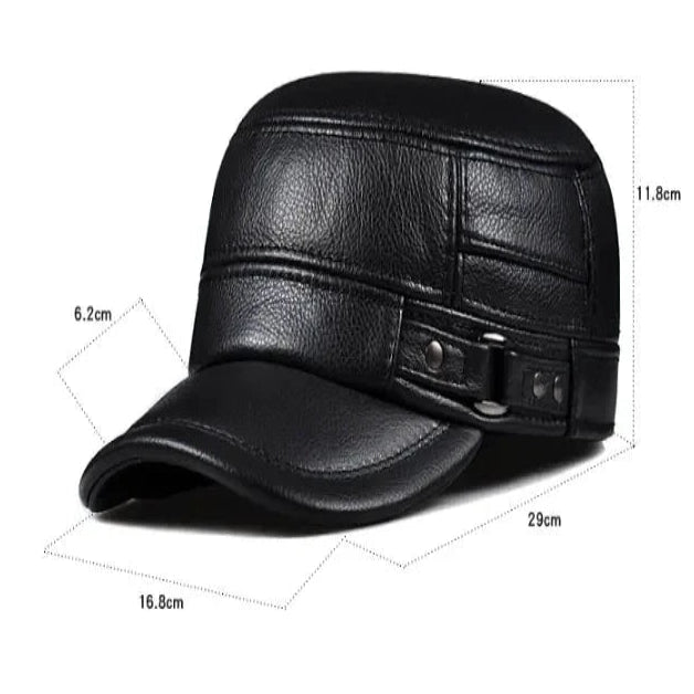 Casquette d'hiver en cuir véritable - LSDLBoutique