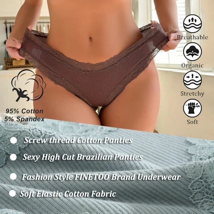 Culottes femme taille haute en coton beige et marron – Lot de 11 pièces - LSDLBoutique