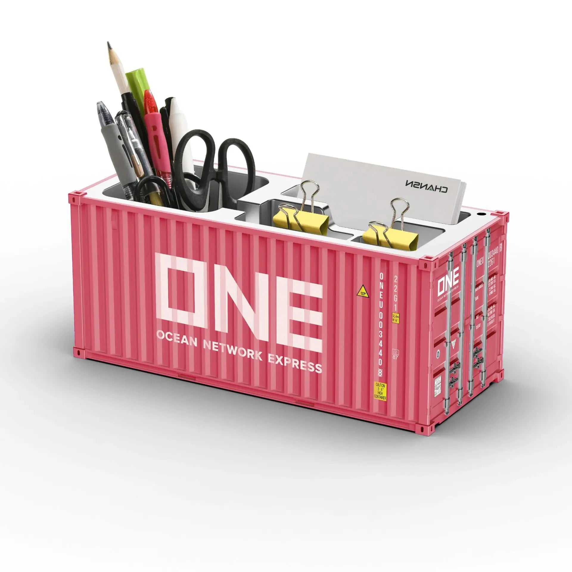 Porte-stylos design conteneur maritime – Rangement de bureau industriel – A01 | Les Secrets de Léa