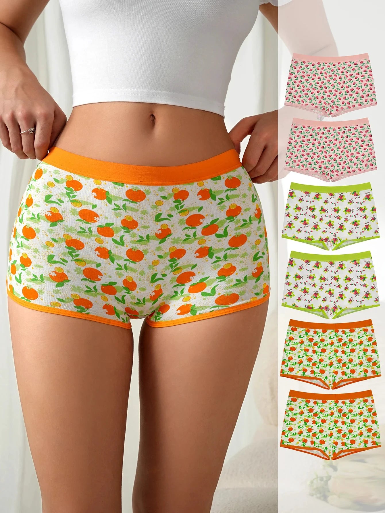 Les Secrets de Léa – Boxers coton imprimé fruits (lot de 6) – Kaori - LSDLBoutique