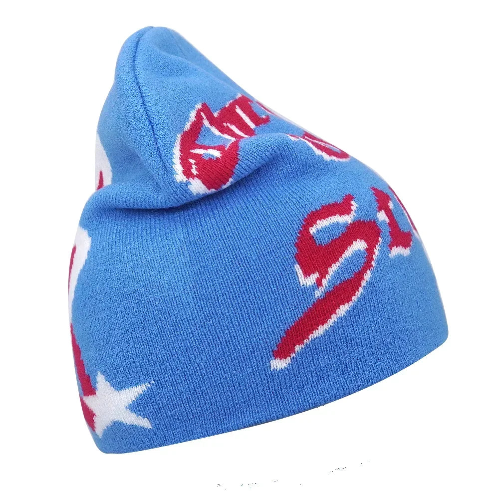 Bonnet jacquard Y2K – 100 motifs, taille unique