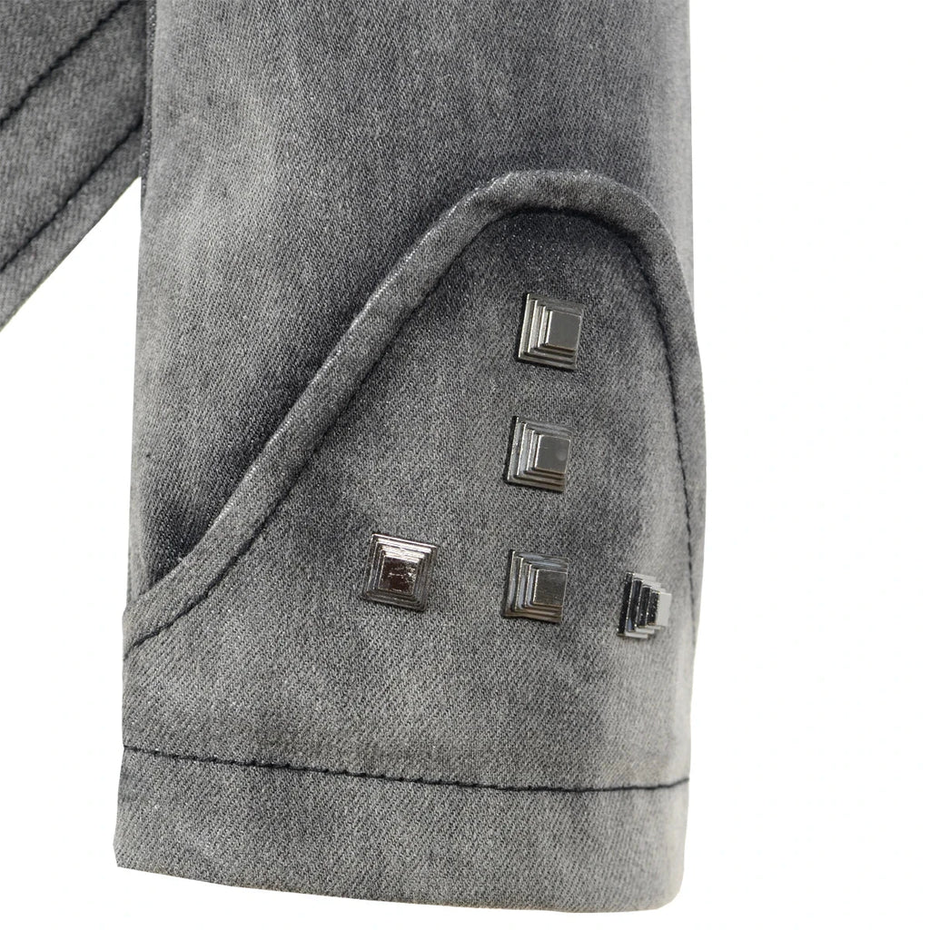 Veste Gothique en Denim Gris pour Femme - LSDLBoutique
