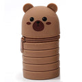 Cartoon Animal Foldable Silicone Pencil Case Flexible Desk Organizer Stationery… – Ours pliable – vue 7 | Les Secrets de Léa