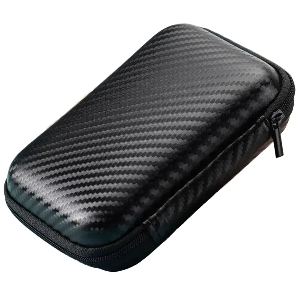 Etui de transport rigide en EVA noir, fini carbone, zip robuste