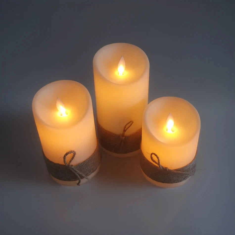 Bougies LED Sans Flamme USB Télécommande Ensemble 3 Pièces - LSDLBoutique