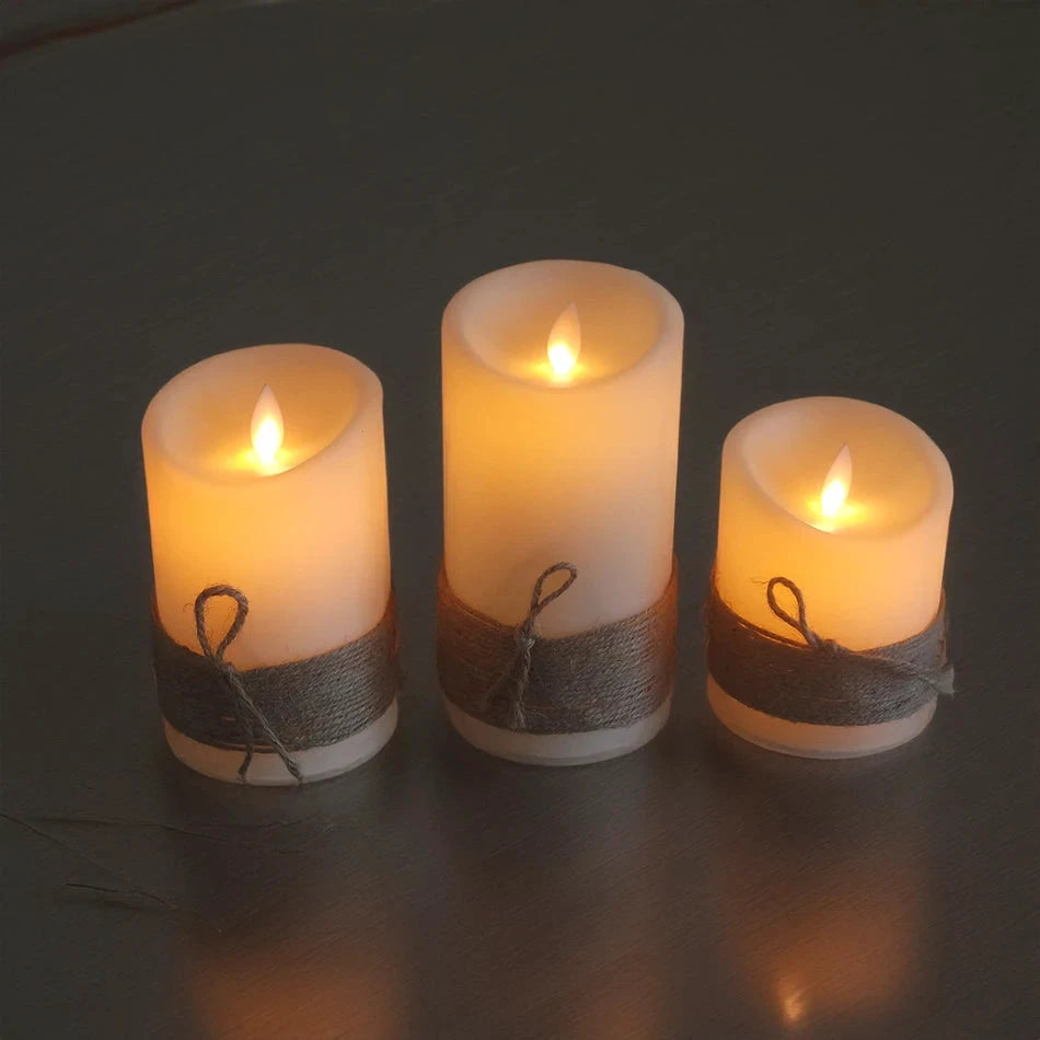 Bougies LED Sans Flamme USB Télécommande Ensemble 3 Pièces - LSDLBoutique