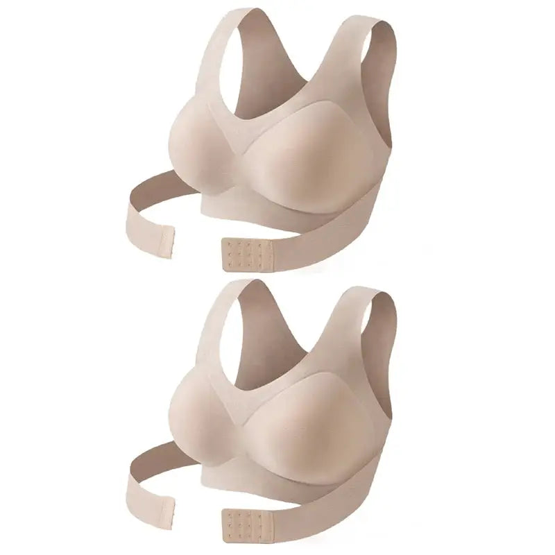 Bralette correcteur de posture push-up croisé, sans couture, beige, LSDLBoutique, lot de 2