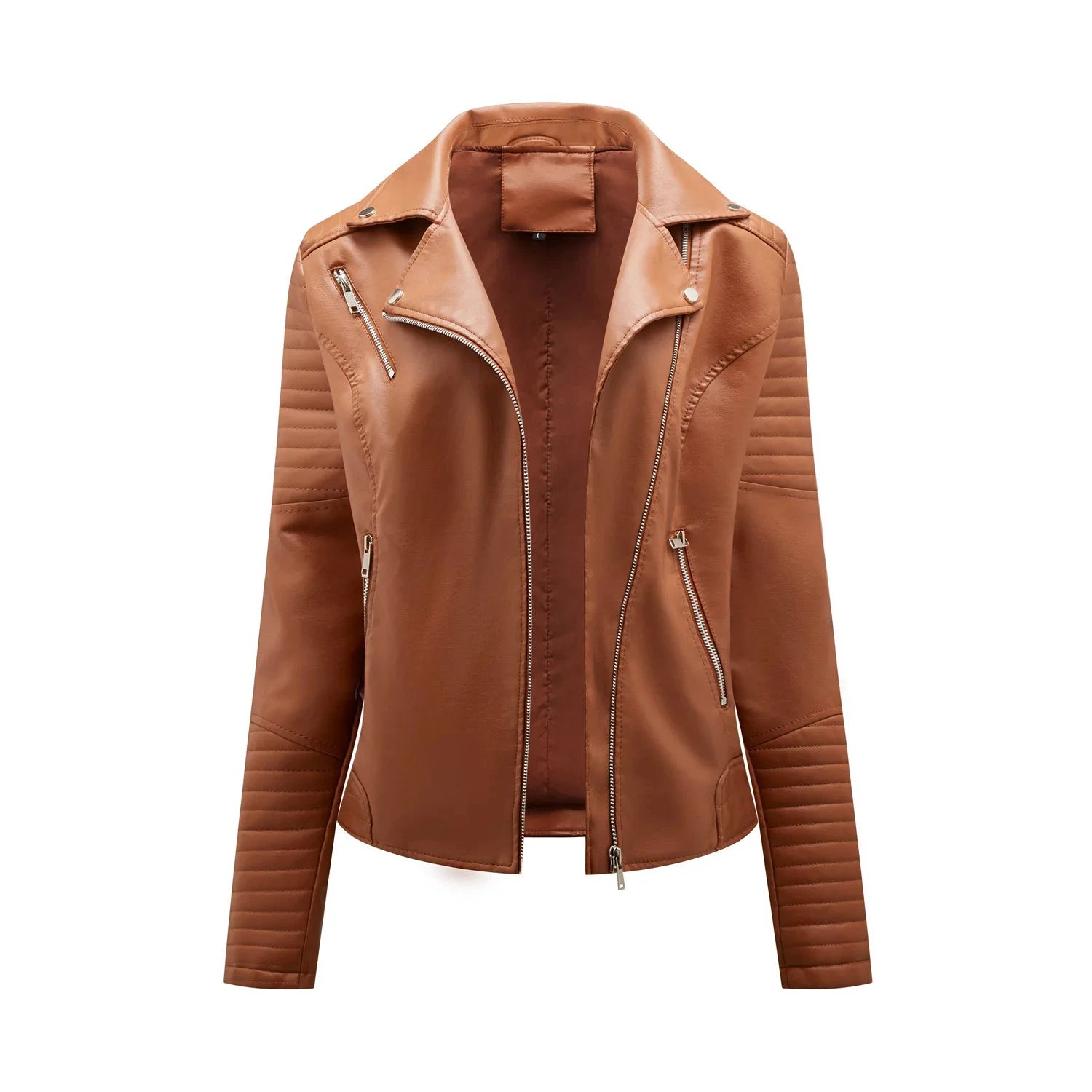 Veste Courte en Cuir Femme – Style Moto