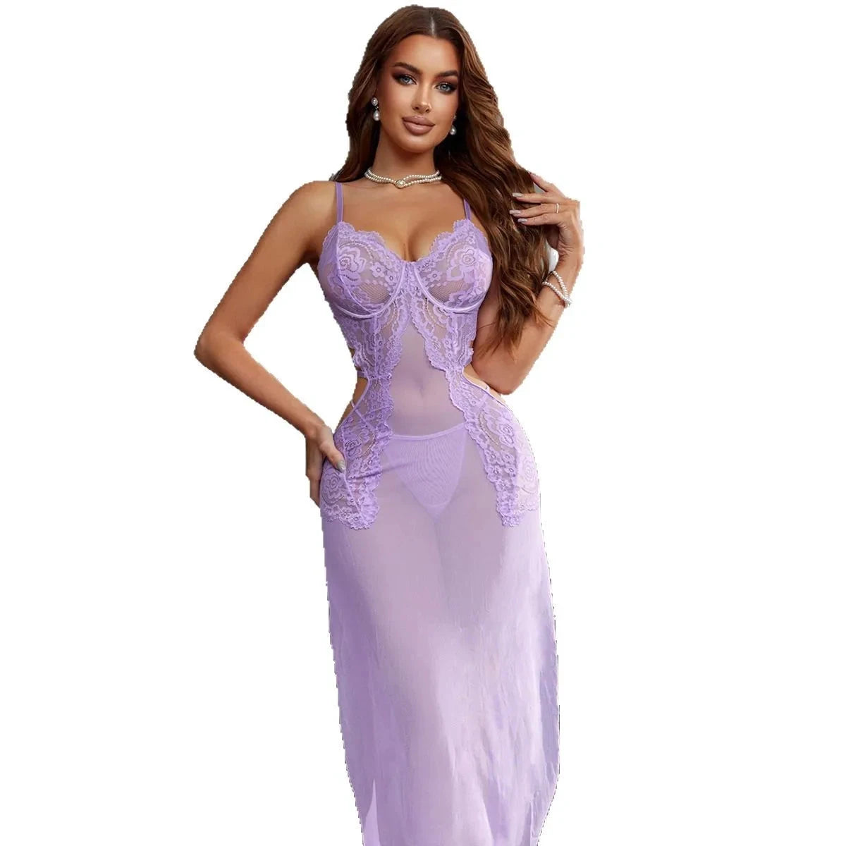 Les Secrets de Léa – Ensemble dentelle filet ajouré – Wisteria – vue 4