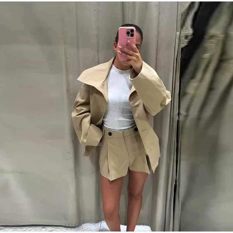 Veste pilote femme marron – Zip et revers - LSDLBoutique