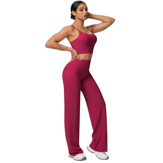Ensemble Sport Femme Dos Nu et Pantalon Taille Haute