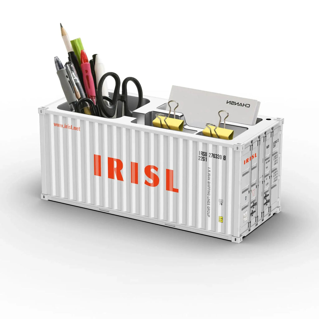 Porte-stylos design conteneur maritime – Rangement de bureau industriel – A08 | Les Secrets de Léa