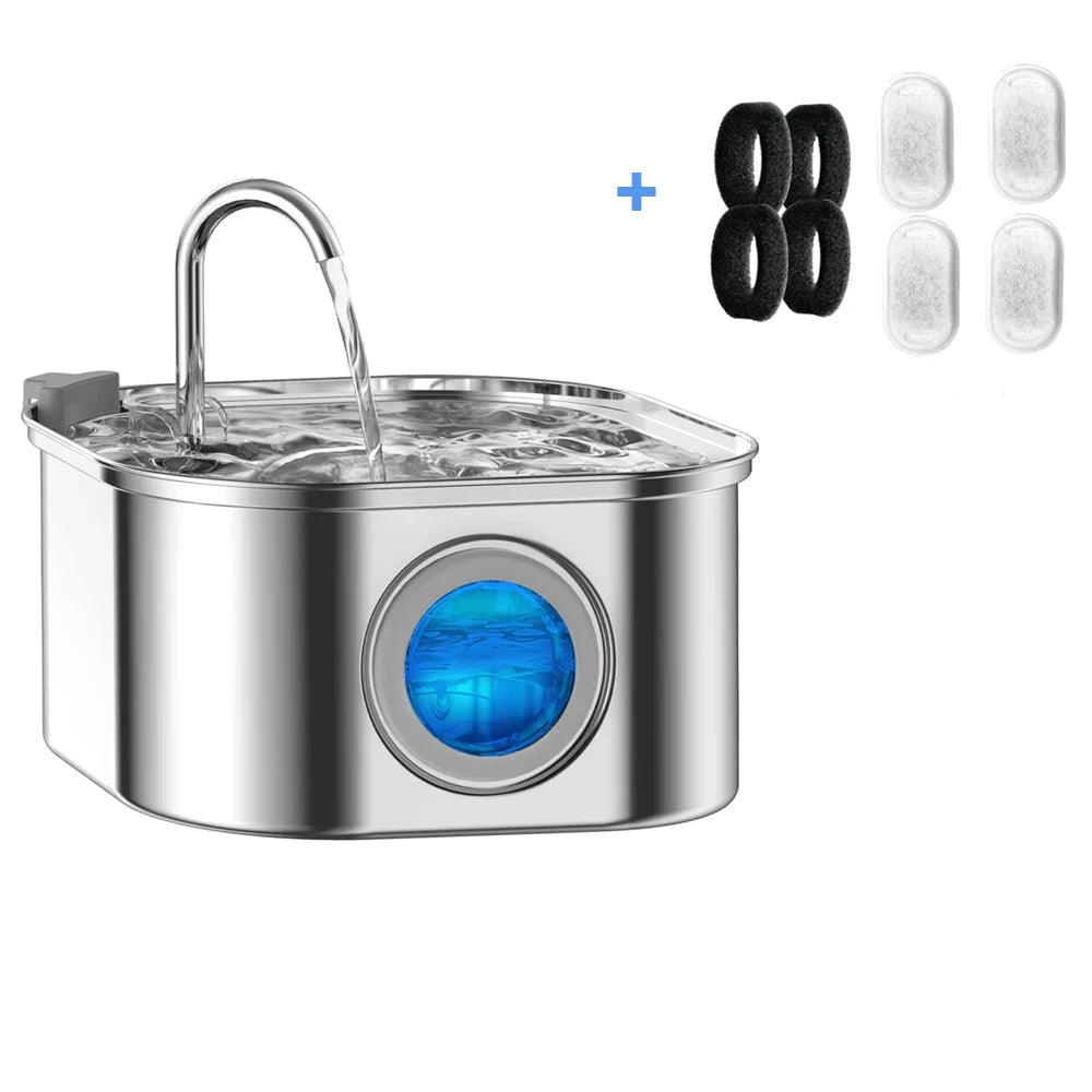 Distributeur automatique chat avec fontaine inox - LSDLBoutique
