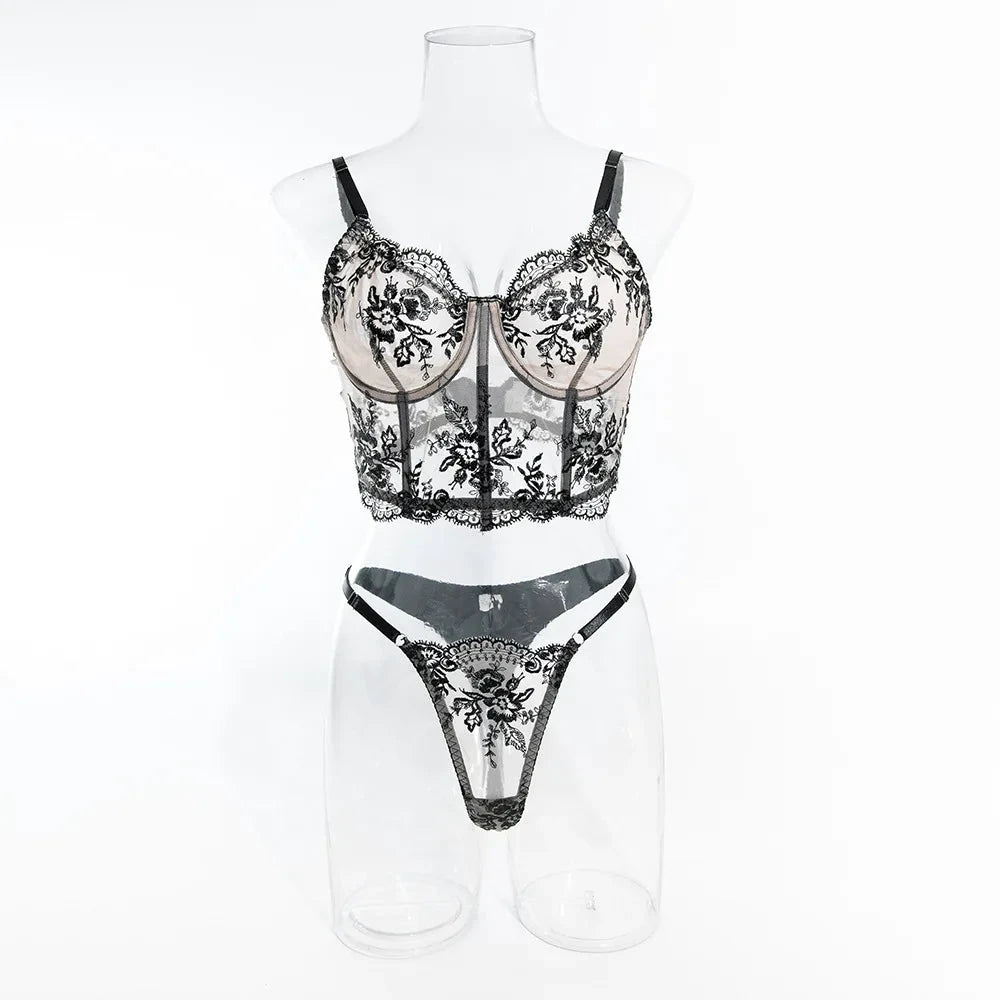 Les Secrets de Léa – Ensemble lingerie dentelle transparente élégante – Elvira - LSDLBoutique