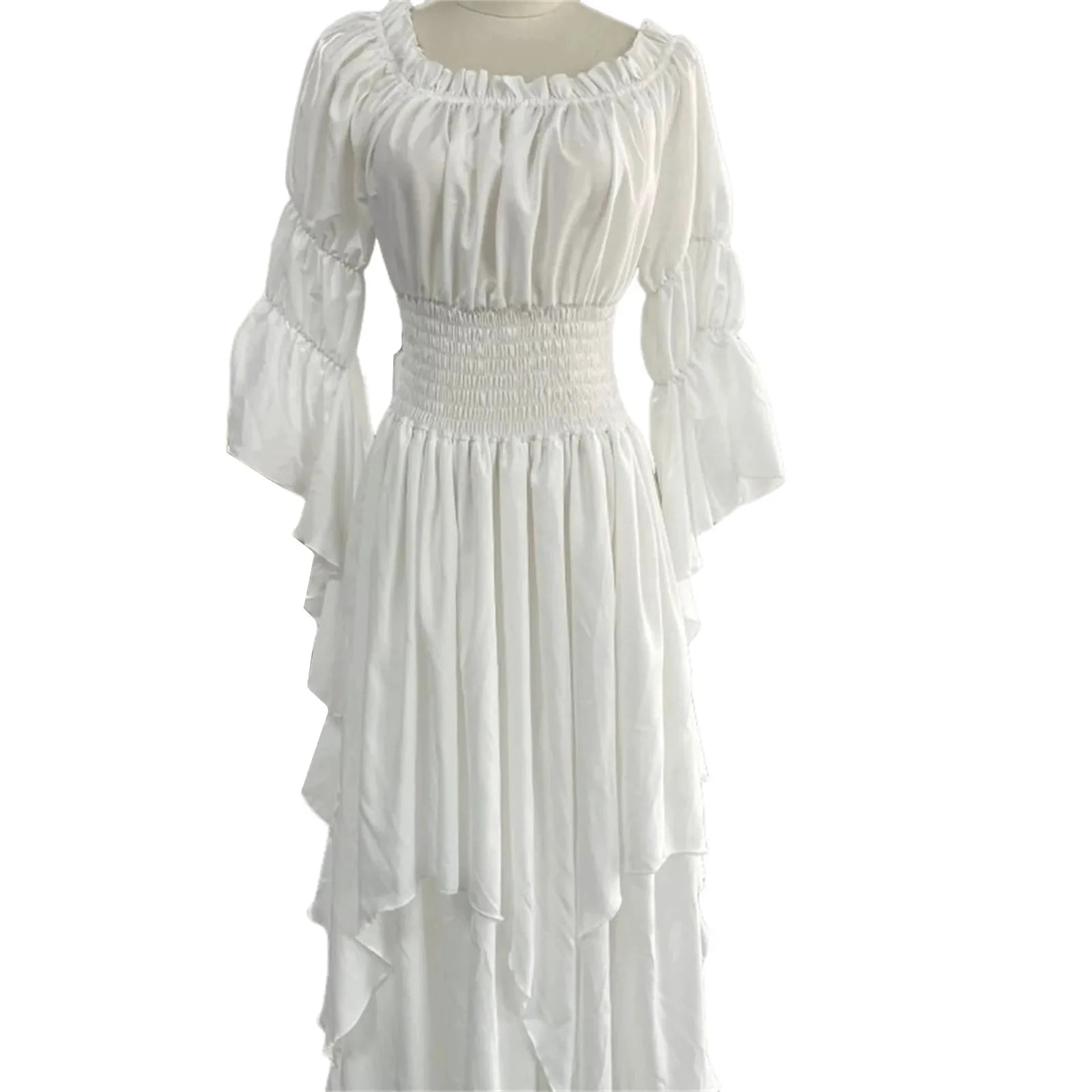 Robe longue style médiéval manches longues encolure élastique - LSDLBoutique