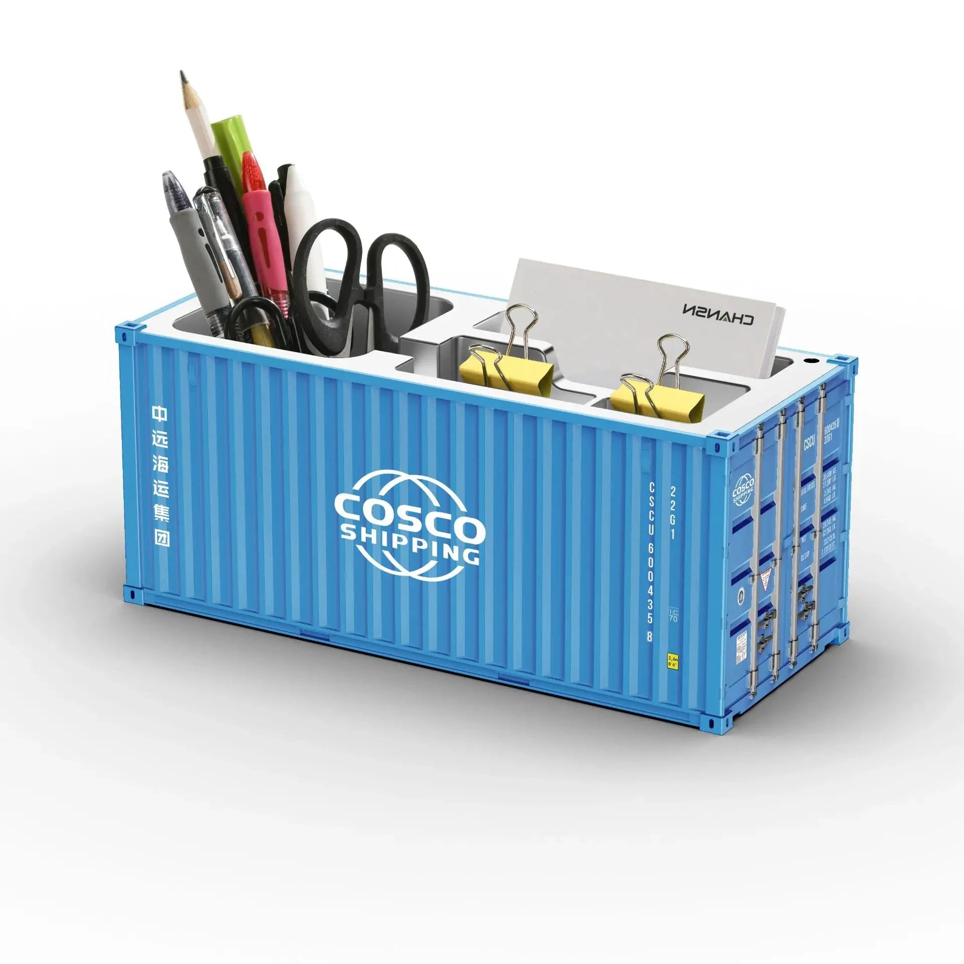 Porte-stylos design conteneur maritime – Rangement de bureau industriel – A17 | Les Secrets de Léa