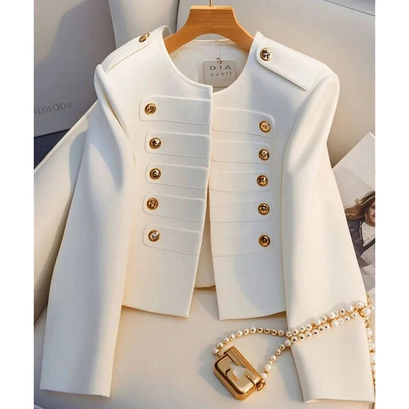 Veste courte femme blanche – Style coréen automne hiver 2025 - LSDLBoutique