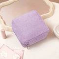 Pochette de rangement multifonction en velours côtelé lilas, LSDLBoutique – sac maquillage