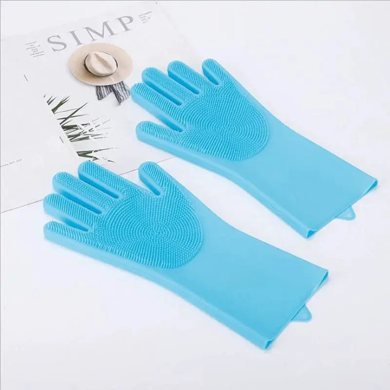 Gants de toilettage en silicone bleu pour chien et chat (2 pièces), LSDLBoutique