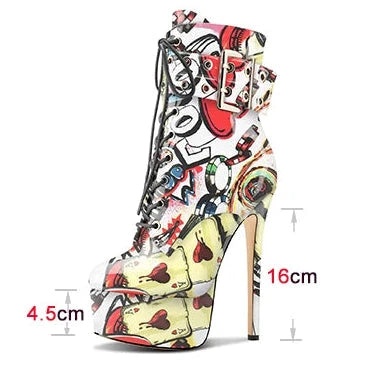Bottines vernies à talon aiguille et plateforme - LSDLBoutique