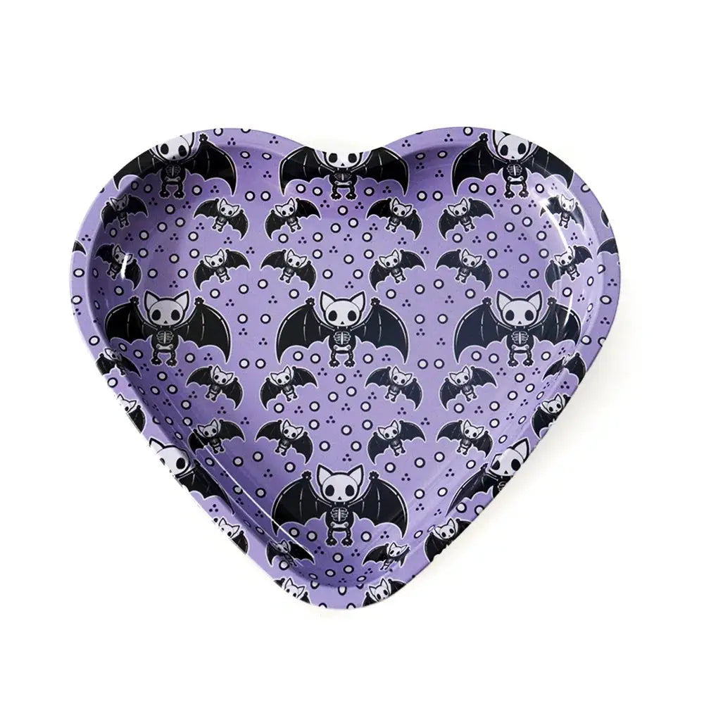 Plateau roulant en métal pour tabac – Forme coeur – 16.5x18 cm