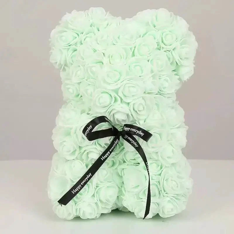 Ourson en roses éternelles avec boîte – 25 cm - LSDLBoutique