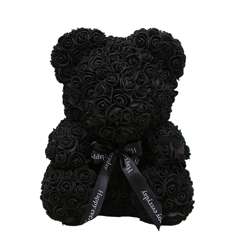 Ourson en roses éternelles avec boîte – 40 cm - LSDLBoutique