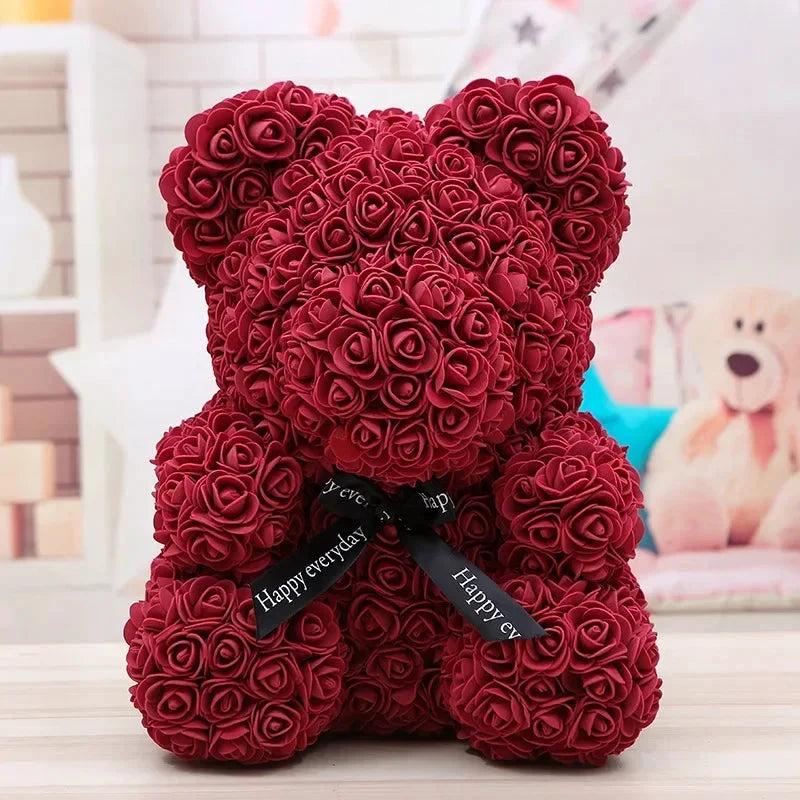 Les Secrets de Léa – Ewiger Rosenbär mit Box – 40 cm