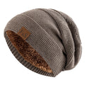 Soft Faux Fur Lined Beanie Hat, Slouchy Winter Knit Cap for Men and Women, for Casual Outdoor Activities
