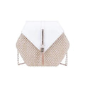 Sac à main hexagonal en paille tressée avec rabat blanc, crossbody LSDLBoutique