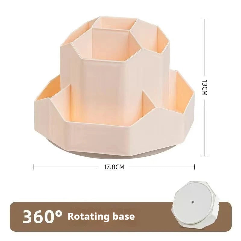 360° Rotating Desk Organizer – Multi-Compartment Pen Holder