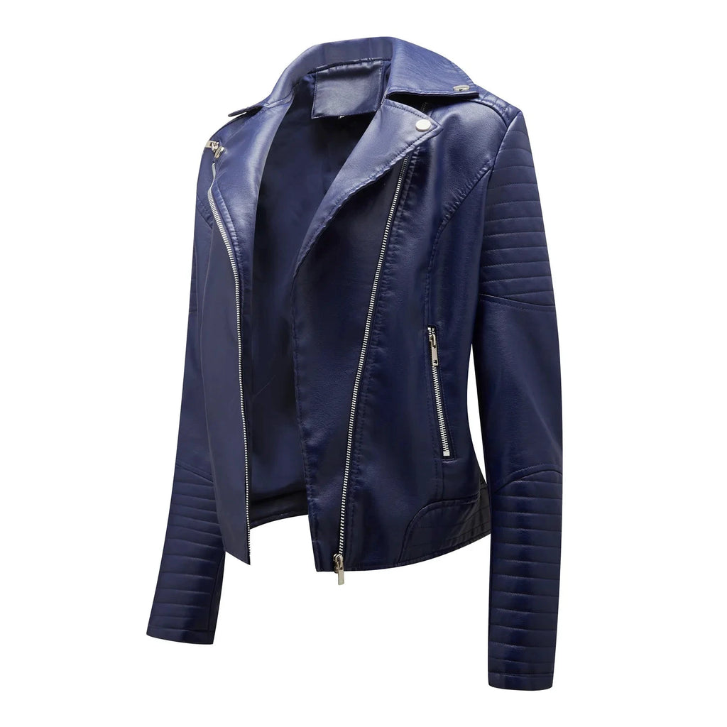 Veste Courte en Cuir Femme – Style Moto