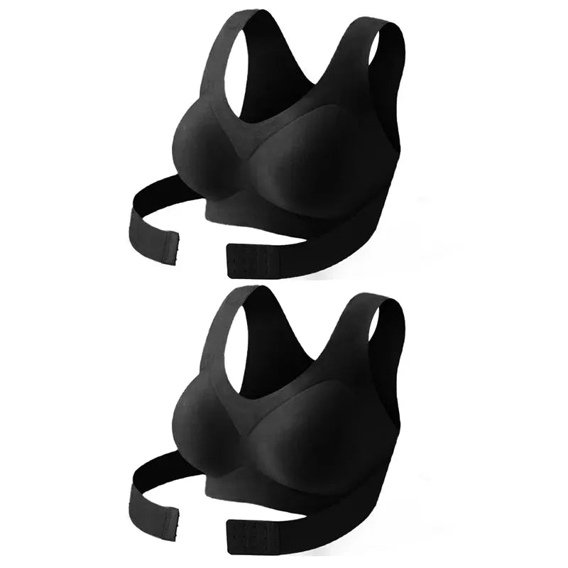 Bralette correcteur de posture push-up croisé noir, sans couture, LSDLBoutique, ensemble 2 pièces