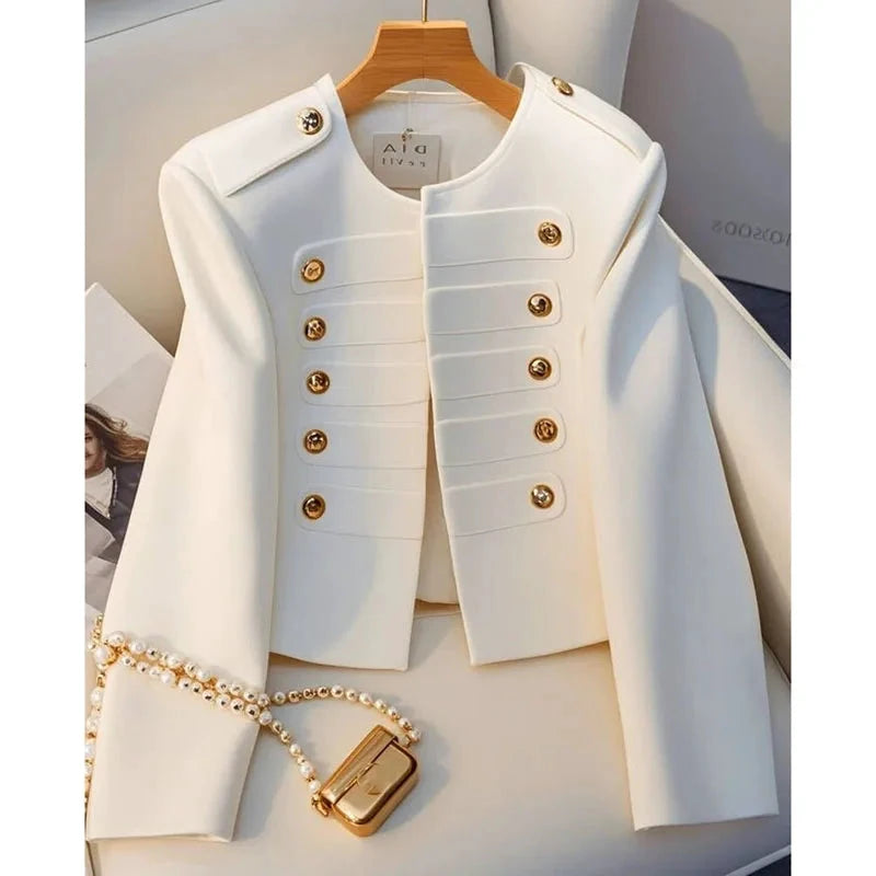 Veste courte femme blanche – Style coréen automne hiver 2025 - LSDLBoutique