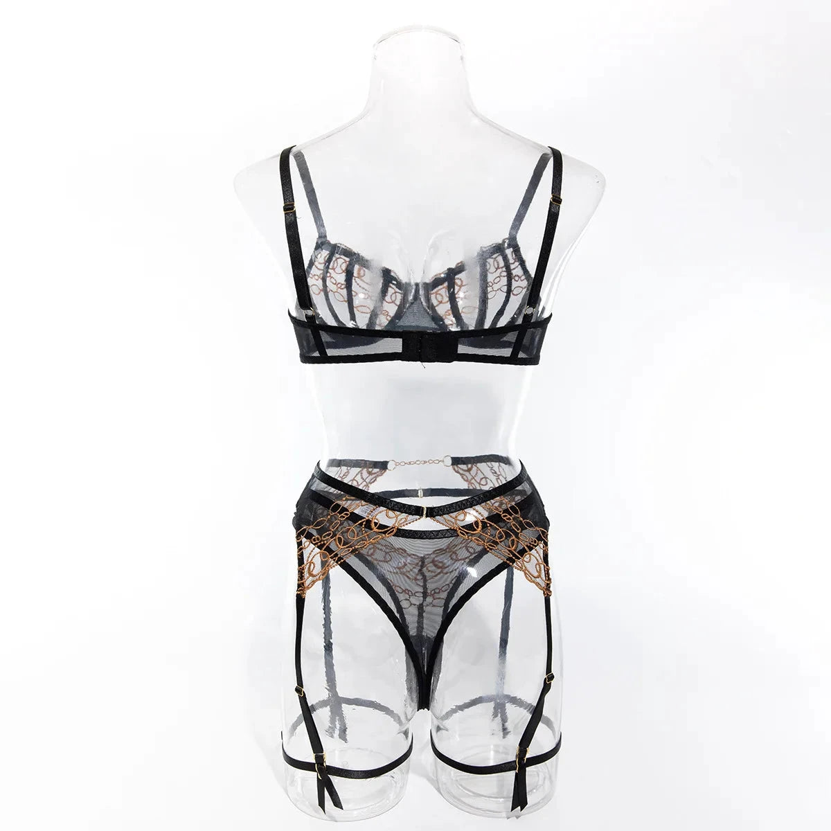 Les Secrets de Léa – Ensemble lingerie 4 pièces dentelle brodée – Katia - LSDLBoutique
