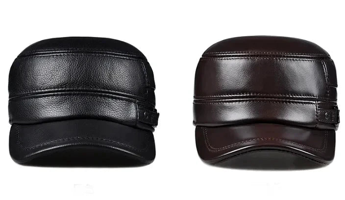 Casquette d'hiver en cuir véritable - LSDLBoutique