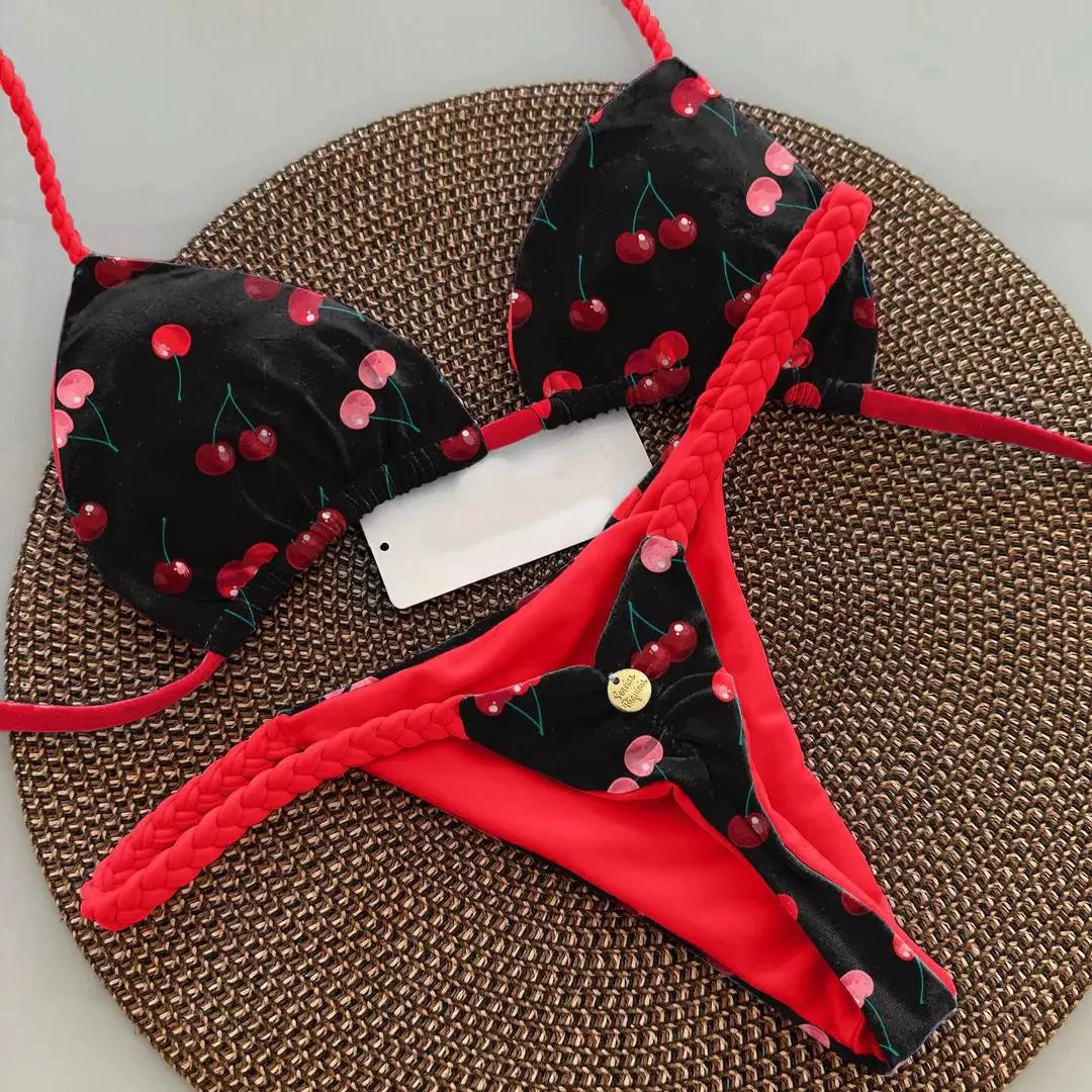 Les Secrets de Léa – Bikini imprimé G-string dos nu Ilona - LSDLBoutique